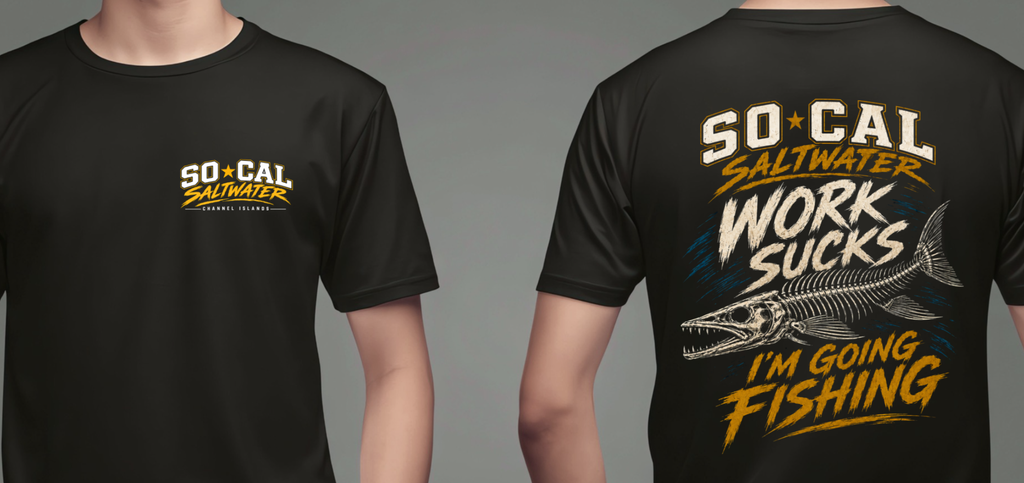 Work Sucks, I’m Going Fishing Barracuda Tee – Black