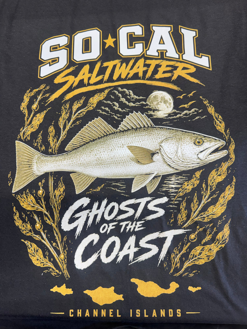 Ghosts of the Coast White Seabass Tee – Black