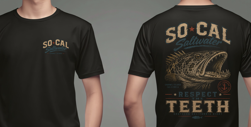 Respect the Teeth Retro Lingcod Tee – Black