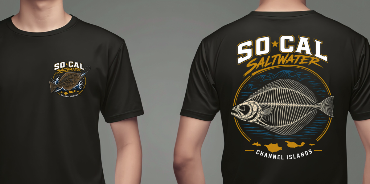 California Halibut Skeleton Tee – Black